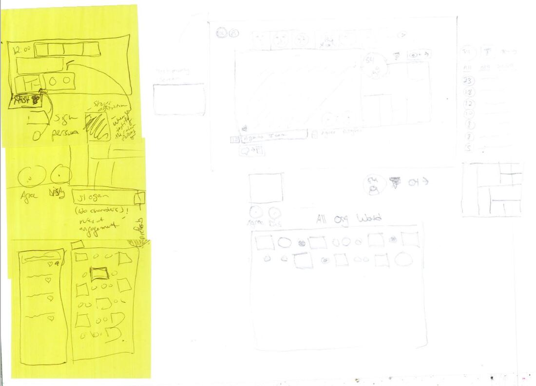 Early app prototype sketches